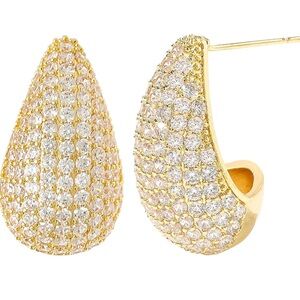 Elegant Gold and Silver Crystal Earrings